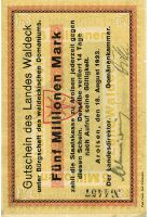 5 Mio. Mark Paul Pusch, Bad Wildungen Landesdirektor & Dom�nenkammer Land Waldeck Inflationsausgabe averssmall.jpg