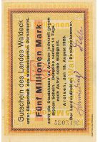 5 Mio. Mark Paul Pusch, Bad Wildungen Landesdirektor & Dom�nenkammer Land Waldeck Inflationsausgabe averssmall.jpg