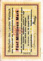 5 Mio. Mark Paul Pusch, Bad Wildungen Landesdirektor & Dom�nenkammer Land Waldeck Inflationsausgabe averssmall.jpg