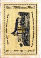 5 Mio. Mark Paul Pusch, Bad Wildungen Landesdirektor & Dom�nenkammer Land Waldeck Inflationsausgabe reverssmall.jpg