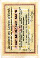 5 Mio.Mark Paul Pusch, Bad Wildungen Landesdirektor & Dom�nenkammer Land Waldeck Inflationsausgabe averssmall.jpg