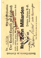 10 Mrd.Mark - Peters Union A.G. Zweigfabrik Corbach Inflationsausgabe averssmall.jpg