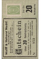 20 Reichspfennig A. Reinhardt, Bad Pyrmont Wolff & Hohorst Buchhandlungen Pyrmont Serienschein averssmall.jpg