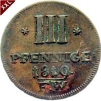 III Pfennig Georg Heinrich Waldeck - Pyrmont avers.jpg